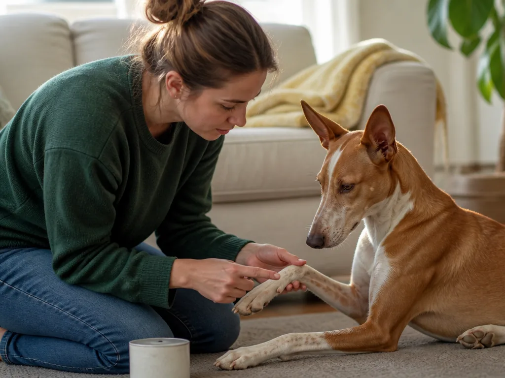 Main tendue vers un podenco au refuge, premier contact avant l'adoption